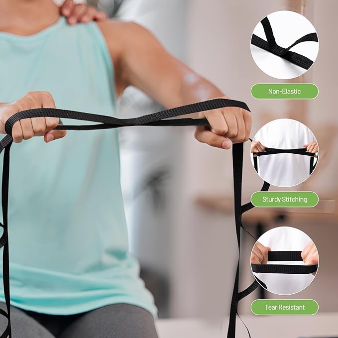 Slim Panda Yoga Stick, 5ft Natural Bamboo Stick with Rubber Ends, Exercise Stretching Stick for Yoga, Stretching, Balance and Correcting Posture, Rehabilitation Physical Therapy Aids-FlexoryFit