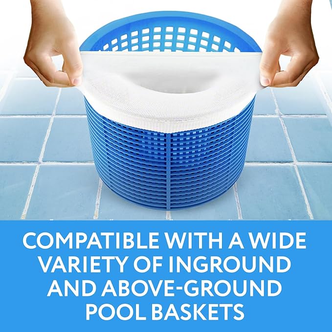 IMPRESA Pool Skimmer Socks - Compatible with Hayward, Pentair & Intex - 20-Pack - Filter Saver Socks - Fits Inground & Above Ground Pool Skimmers