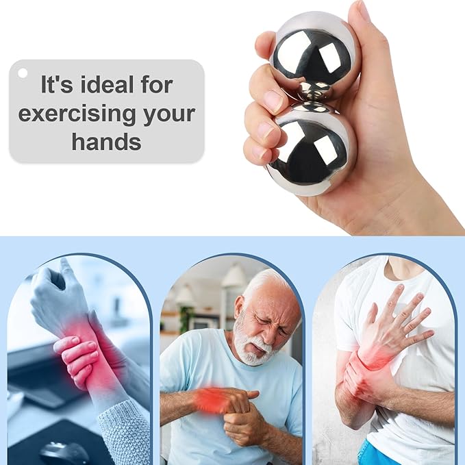 1.4lb, 2.2-inch Baoding Balls: Chinese Balls for Hand Therapy, Hand Massage, Tai Chi Balls, Meditation Balls — Suitable for Home/Office Exercise, Stress Relief, Anxiety Reduction, and as Holiday Gifts-FlexoryFit