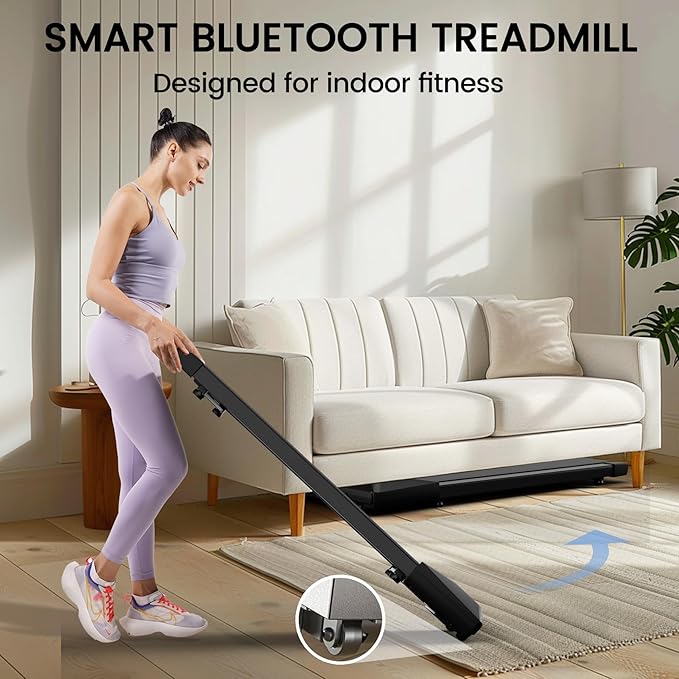 SupeRun Walking Pad, Under Desk Treadmill, 3 in 1 Portable Treadmill with Remote Control LED Display, 2.5 HP Quiet Walking Jogging Machine for Office Home Use, 300 Lbs Capacity