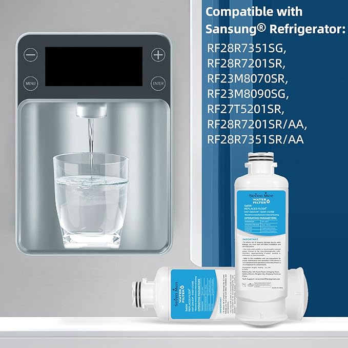 DA97-17376B Water Filter for Sam&sung Haf-qin/exp, Rf28t5001sr, Da97-08006c, Rs27t5200sr, Rf28r7351sg, Rf24r7201sr, Rf27t5201sr, 2Pack.