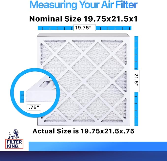 Filter King 19.75x21.5x1 Air Filter | 6-PACK | MERV 8 HVAC Pleated A/C Furnace - Image 2
