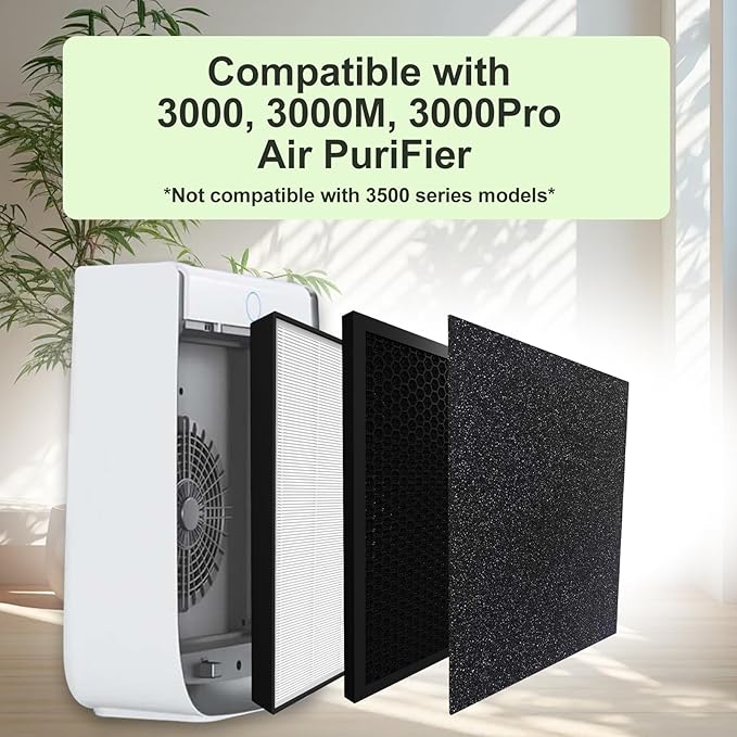 8 Pack 3000 Replacement Filters Compatible with 3000 Series,1Filter + 2 Activated Carbon Filter + 5 Pre-Filters