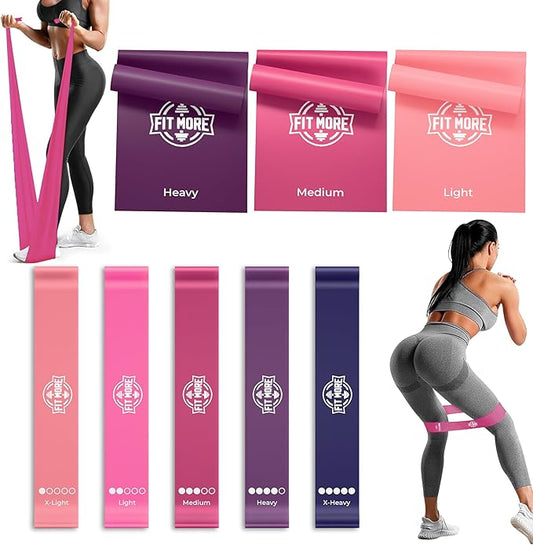 Resistance Bands for Women with Online Workouts Included - Set of Loop & Flat Bands | Ideal for Tone and Sculpt Body at Home, Pilates, Yoga or Rehab with Safe Guided Training-FlexoryFit