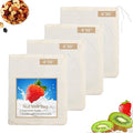Nut Milk Bag - 4 Pack Reusable Cheese Cloths for Straining, Cold Brew Coffee & Bone Broth Bags (4INX6IN)
