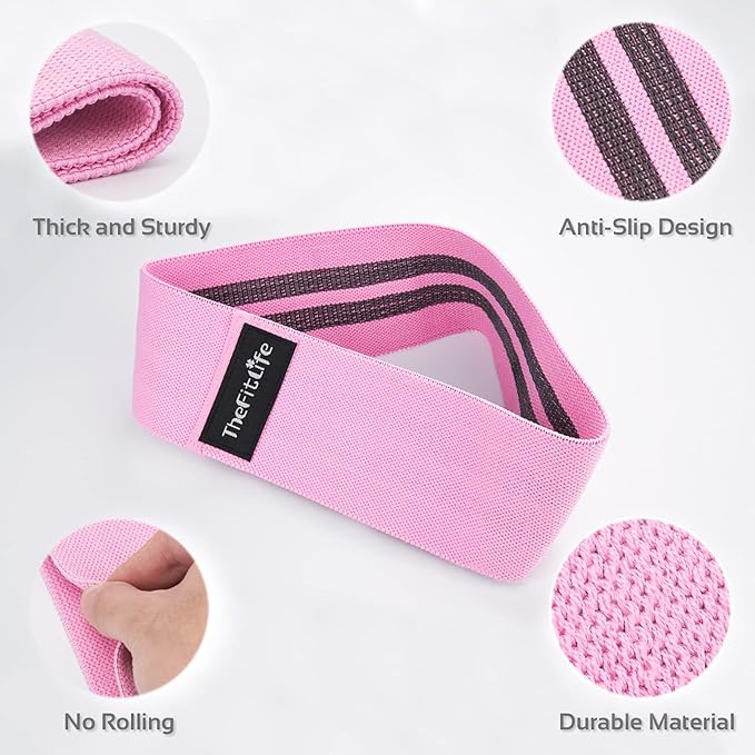TheFitLife Resistance Exercise Bands for Women - Fabric Workout Bands for Booty, Hip, Glute, Leg, Thigh, Squat, Butt Lift Excersize and Fitness Loop Bands for Home Gym-FlexoryFit