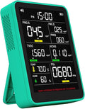 XOOPON 13-in-1 Indoor Air Quality Monitor with PM1.0/2.5/10, CO2, HCHO, TVOC, Temp, Humidity & Time, 4 Alarm Modes, Portable Air Quality Tester for Home, Office, Car, Wall-Mount or Desktop Use