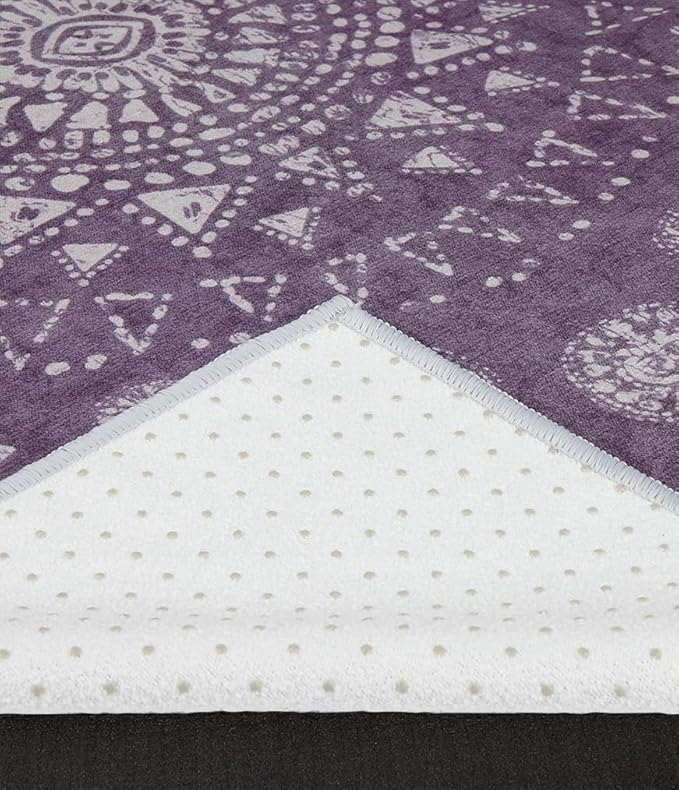 Manduka Yogitoes Yoga Towel – Rubber Grip Dots Non-Slip Bottom, Quick Dry Fitness Towel for Hot Yoga, Pilates, Exercise-FlexoryFit
