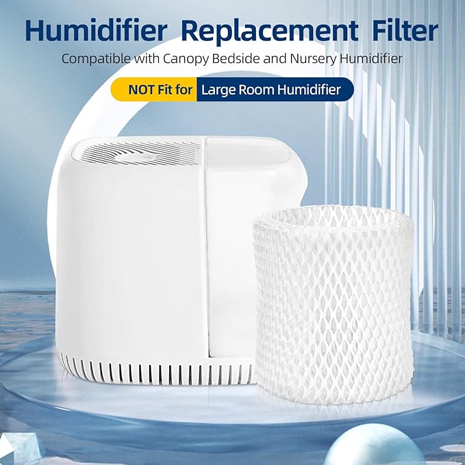 DerBlue 6 Pack Humidifier Replacement Filter Compatible with Canopy Bedside Humidifier and Nursery Humidifier,Wood Pulp & Paper Filter