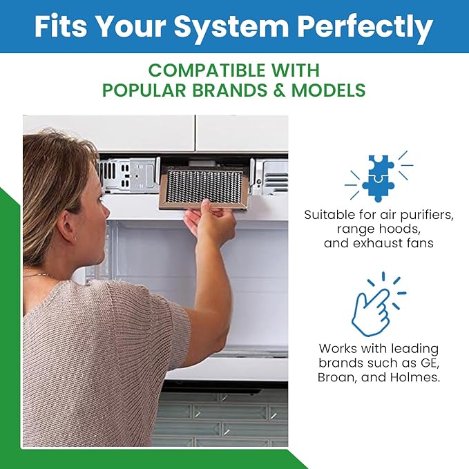 Replacement Carbon Filters Compatible With GE Models: WB2X10700, WB02X1070, WB02X8253, WB02X8254, WB02X8406, WB13X5015,WB2X1070, WB2X8253, WB2X8254, WB2X8406-9 X 10-1/2 X 1/8 (2-Pack)
