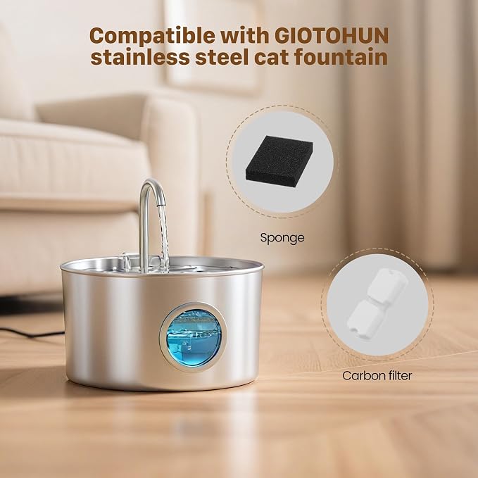 GIOTOHUN Pet Fountain Filter Replacement: 32 Cat Water Fountains Filter -16 - Image 5