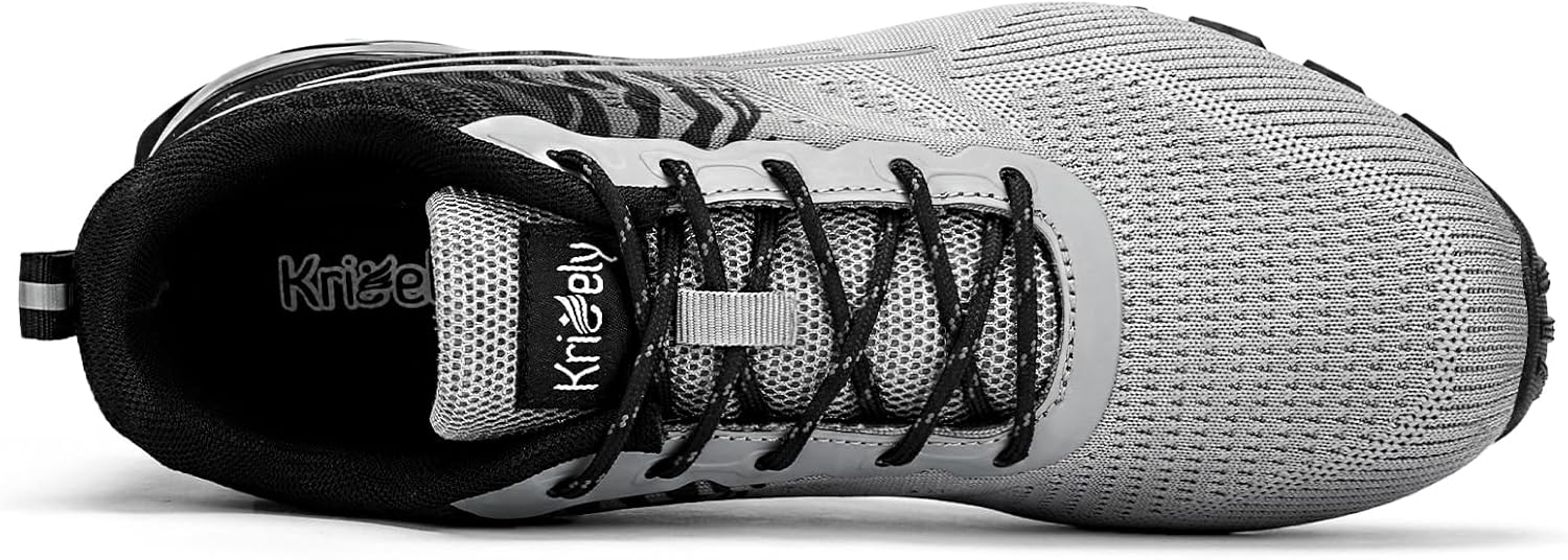 Kricely Men's Trail Running Shoes Fashion Walking Hiking Sneakers for Men Tennis Cross Training Shoe Outdoor Snearker Mens Casual Workout Footwear