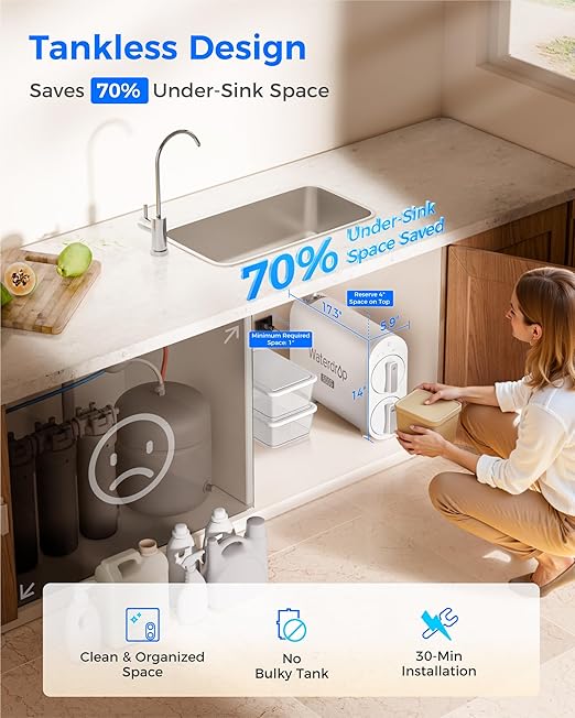 Waterdrop G2P600 Reverse Osmosis System, TDS Reduction, 7 Stage Water Filtration - Image 4