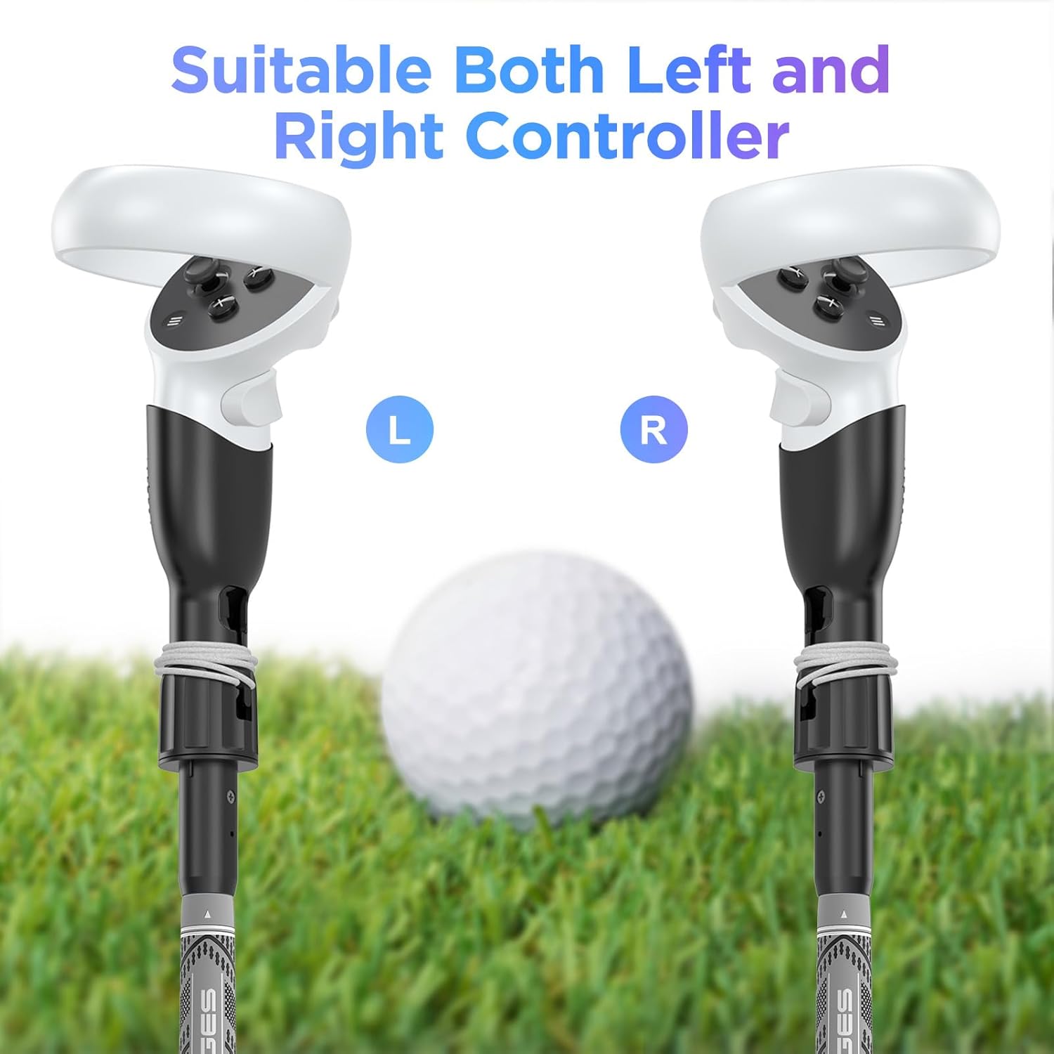 YOGES VR Golf Club Handle Compatible with Oculus-Quest 2-Accessories, Virtual Reality Baseball Controller Attachment, Simulator Real Golf Game Bat Adapter for Golf+, Walkabout Mini Golf, Golf5eclub