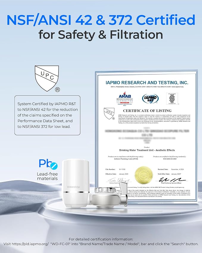 Waterdrop FC-01 Water Filter for Sink Faucet, NSF Certified Sink Water Filter - Image 7