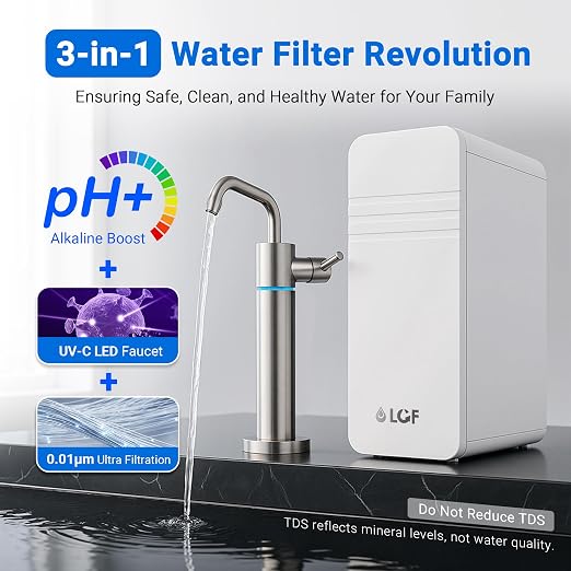 LCF 0.01μm Ultra-Filtration Under Sink Water Filter System, 3-Stage Alkaline - Image 2