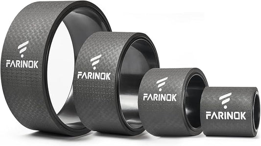 Yoga Wheel for Back Pain Relief, Back Roller Wheel with Extra Cushion, Wider & Thickest Foam, Stretches and Strengthens Core Muscles-FlexoryFit