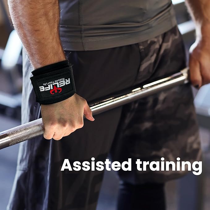 RELIFE REBUILD YOUR LIFE Lifting Hooks for Men and Women(Pair), Pull Up Straps, Gym Reapers Lifting Wrist Grips, Heavy Powerlifting, Lifting Hooks for Weight Lifting-FlexoryFit