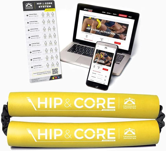 Crossover Symmetry Hip & Core System - Loop Resistance Home Workout Bands to Stretch and Strengthen Legs, Butt, HIPS, Thighs and Glutes, Includes Online Exercise & Training Guide-FlexoryFit
