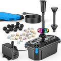 Antfraer Pond Filter with LED Lights, RGB Pond Filter with 660GPH Pump Fountain Kit, Filter Box with RGB Auto-Cycle LED Lights & 3 Spray Modes for Outdoor Ponds Clean Clear and Build Water Features