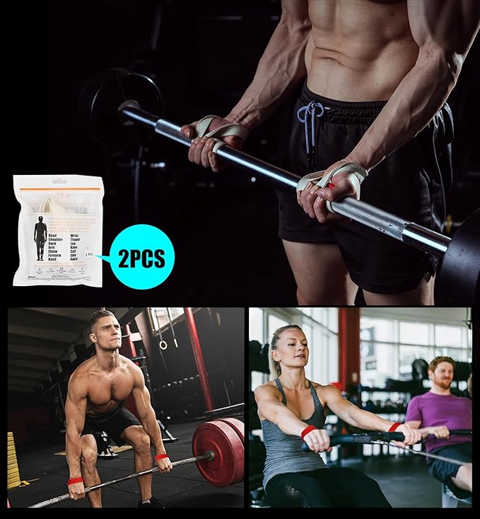 HiRui Cotton Lifting Wrist Straps (Pair) for Weightlifting Powerlifting Bodybuilding Strength Training | Wrist Support Wraps for Enhanced Grip & Stability - Soft & Durable, 13 inch Fits All-FlexoryFit