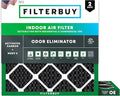 Filterbuy 10x10x1 Air Filter MERV 8 (MPR 700) Odor Eliminator Replacement (2-Pack), Electrostatic Pleated HVAC AC Furnace Filters w/Activated Carbon, Made in USA (Actual Size: 9.50 x 9.50 x 0.75)