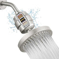 High Pressure Filtered Shower Head Set, 6’’ Rain Shower Filter for Hard Water, Universal Round Showerhead 20 Stage Filtration Removes Impurities for Rejuvenated Skin by Eolax, Brushed Nickel