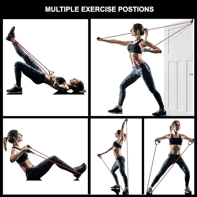 Resistance Bands with Handles and Door Anchor, Gym Resistance Tubes for Strength Training, Exercise Bands for Working Out, Physical Therapy, Home Workouts, Pilates & Crossfit-FlexoryFit