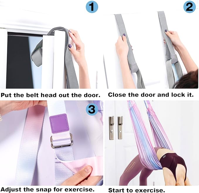 Tchrules Leg Stretcher Strap, Backbend Training Belt with Door Anchor, Flexibility Trainer Stretching Equipment Assist Stretch Strap for Fitness Gymnastics Dance Aerial Yoga Ballet-FlexoryFit