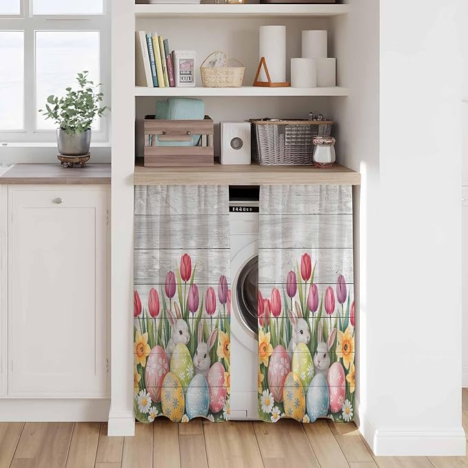 Easter Kitchen Curtains 54 Inch Long 2 Panel Set, Rod Pocket Window Curtains - Image 7
