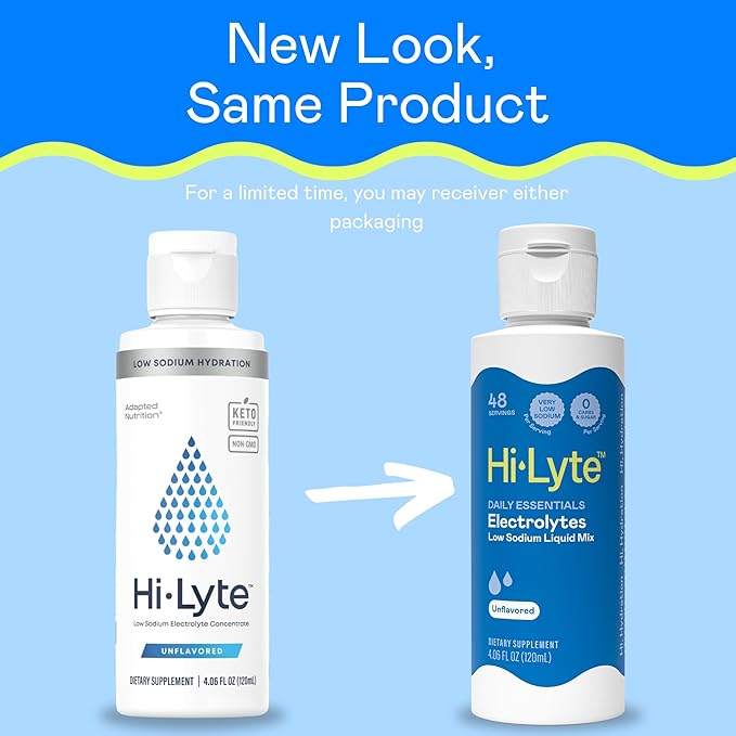 Hi-Lyte Low Sodium Electrolyte Supplement for Immune Support, Fasting and Rapid Hydration | 48 Servings | Magnesium, Potassium, Zinc | Unflavored Mineral Taste Drops-FlexoryFit