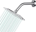 All Metal Rain Shower Head - Heavy Duty Stainless Steel, Easy Install, High Water Flow, Ultra-Thin Modern Design for Bathroom (Chrome, 8)