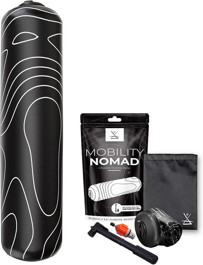 Inflatable Foam Roller – Travel Foam Roller for Muscle Recovery, Deep Tissue Massage, Physical Therapy, Hiking, Backpacking, Gym, Home – Includes Pump, Bag – Adjustable Firmness-FlexoryFit