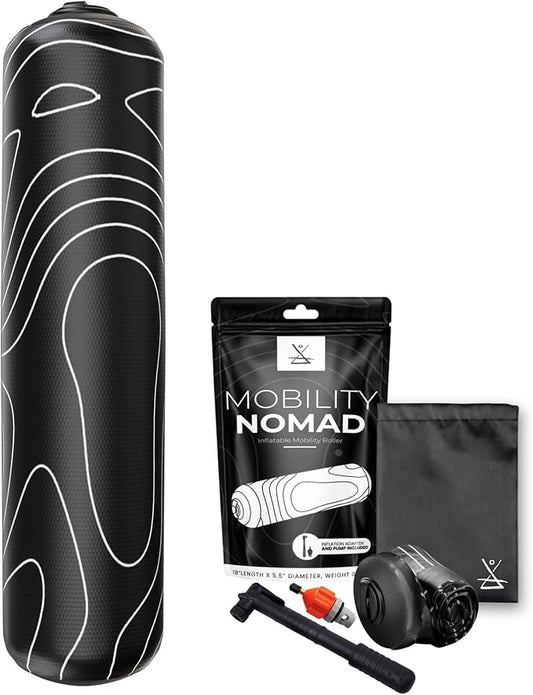 Inflatable Foam Roller – Travel Foam Roller for Muscle Recovery, Deep Tissue Massage, Physical Therapy, Hiking, Backpacking, Gym, Home – Includes Pump, Bag – Adjustable Firmness-FlexoryFit