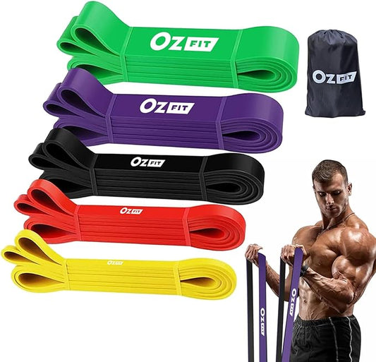 Pull Up Bands, Resistance Bands, Pull Up Assistance Bands Set for Men & Women, Exercise Workout Bands for Working Out, Body Stretching, Physical Therapy, Muscle Training-FlexoryFit