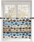 Sheer Curtains 45 Inch Length, Vintage Farmhouse Rustic Wooden Grain Privacy by Unknown