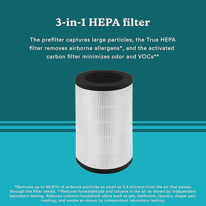 HoMedics TotalClean 3-in-1 True HEPA Filter Replacement (Pack of 2)