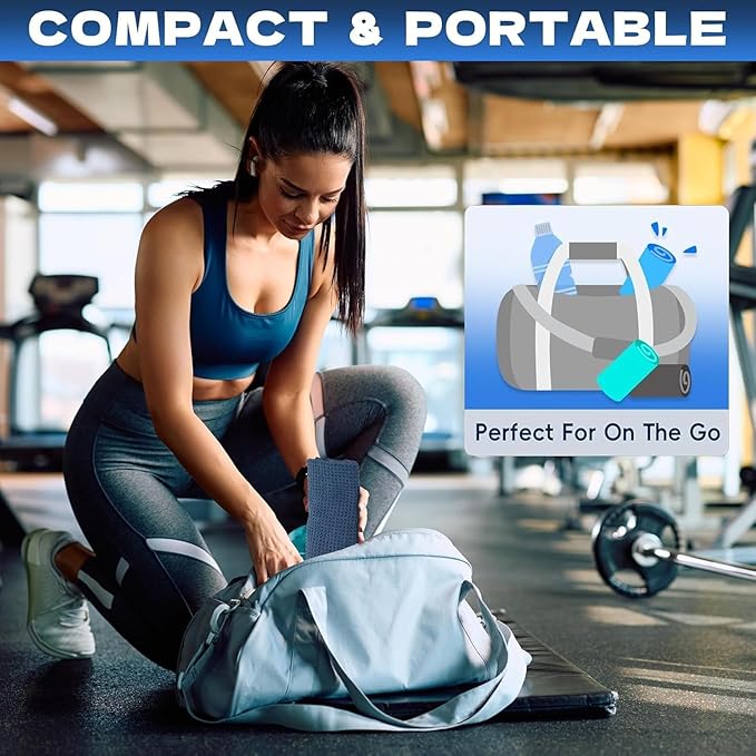 Microfiber Gym Towels for Working Out, Quickly Dry Yoga Towels for Men & Women Tennis, 16 Inch x 27 Inch, 6 Pack, Navy Blue-FlexoryFit