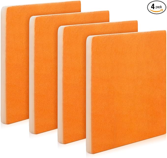 4 Pcs Filters Replacement Pads 10.5 x 10.5 Inches Replacement Filter Pads (Orange, White)