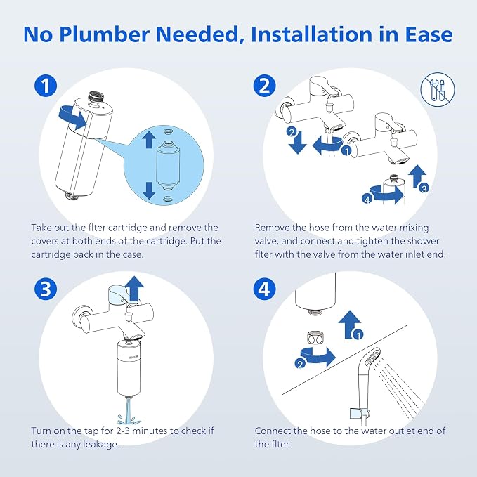PHILIPS Shower Filter for Hard Water, 3-Stage Filtration - Image 5