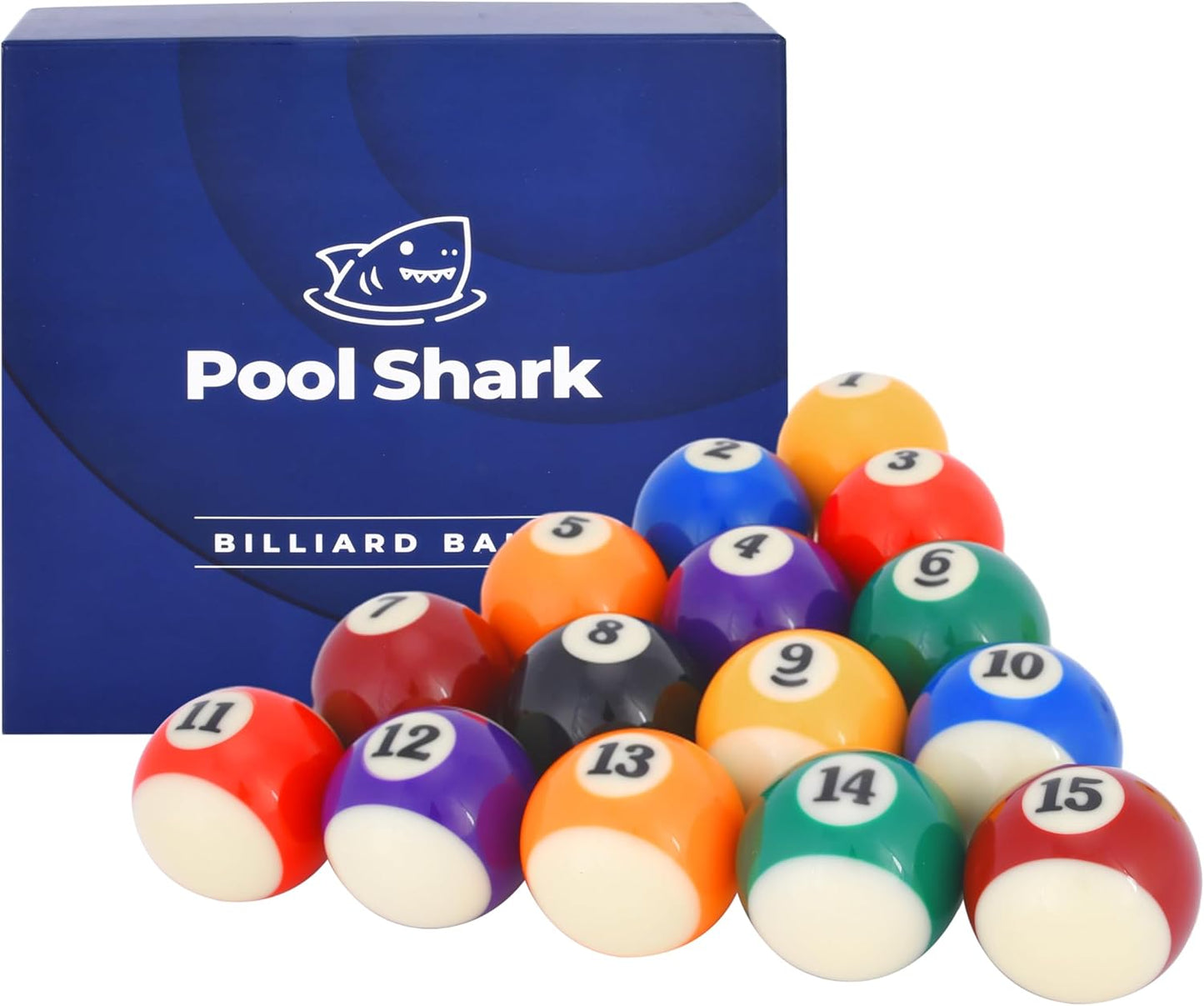 Pool Shark Authentic Billiard Balls Professional/Amateur Set High-End Pure Polyresin 2-1/4-inch Balls Complete 16pcs Set