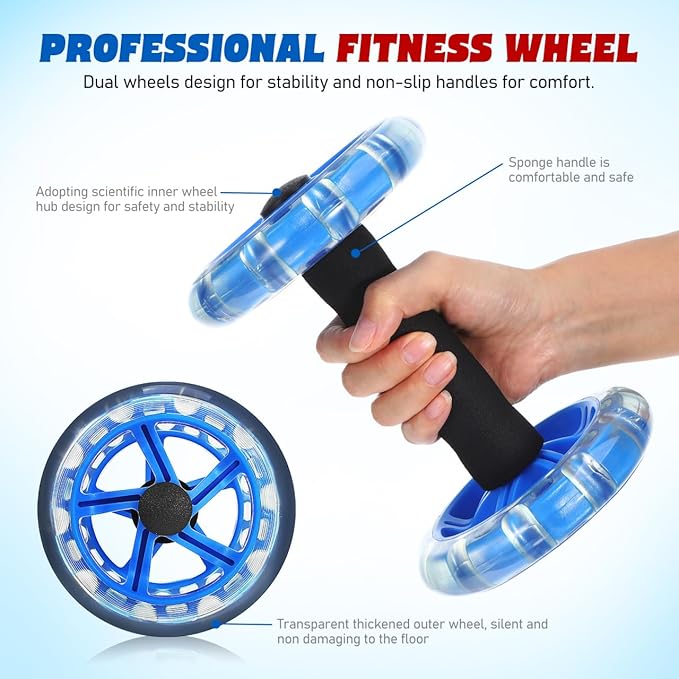 Kisangel Exercise Roller Weight Loss Equipment Exercise Abdominal Roller Ab Exercise Roller Hand Weights Dumbbell Yellow Fitness Exercise Device Fitness Wheel Wire Wheel-FlexoryFit
