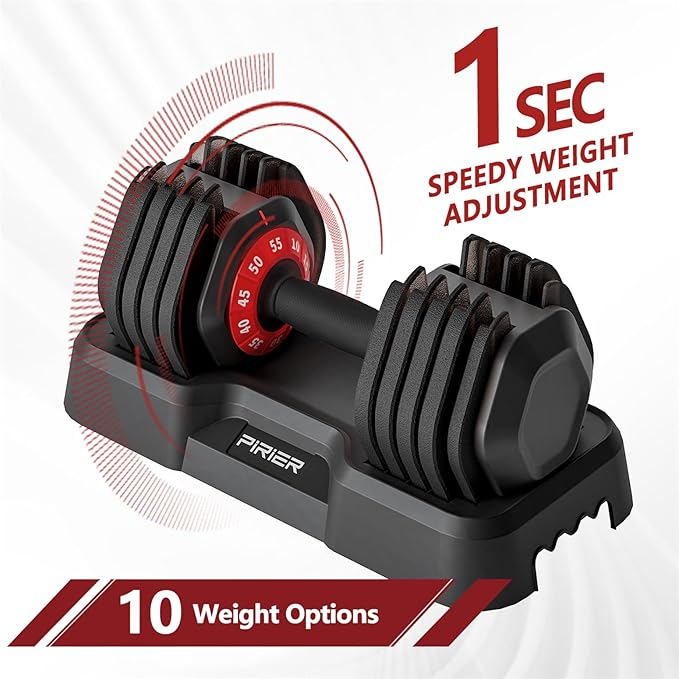 Adjustable Dumbbell Set 55LB Dumbbells Weight, 10-in-1 Weight Dumbbell with Anti-Slip Metal Handle and Bicep Supports for Comprehensive Full Body Strength Training-FlexoryFit