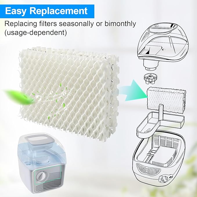 WF813 Humidifier Filter Replacement for Equate EQWF813/EQ-2119-UL, Relion RCM-832/RCM-832N, Procare PCWF813/PCCM-832N Cool Mist Humidifier Wick Filters 4 Pack