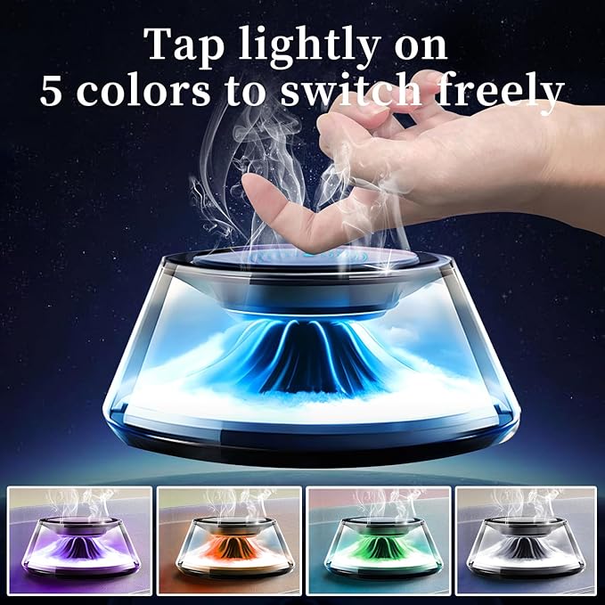 Smart Car Air Freshener 5 Ambient Light & Mist Car Fragrance, Auto On/Off, Adjustable Concentration Diffuser with Two fragrance, Lasts for 6 months, Pine and Rose