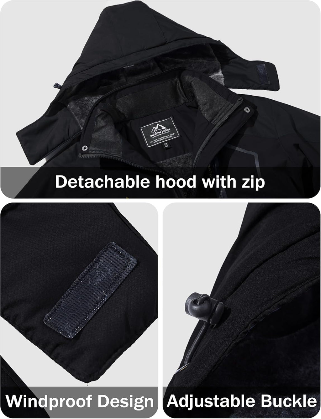 MAGCOMSEN Men's Winter Coats Water Resistant Ski Snow Jacket Warm Fleece Jacket Parka Raincoats With Multi-Pockets