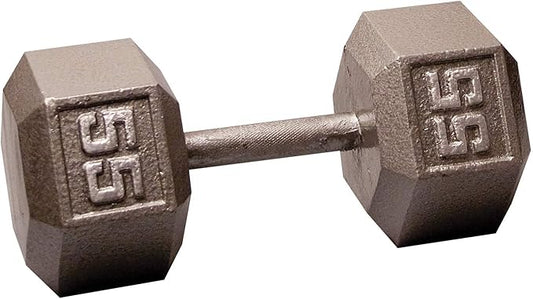 Body-Solid Cast Iron Hexagon Dumbbell, Hand Weights For Men and Women, Weight Dumbbells for Strength Training, Body Building Home Gym Training Gear-FlexoryFit