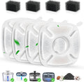 8 Pack Cat Water Fountain Replacement Filter, 4 Pcs Cat Fountain Filters & 4 Pcs Pre-Filter Sponges for 95oz/2.8L 135oz/4L 67oz/2L Automatic Pet Cats Dog Water Fountain Dispenser Filters