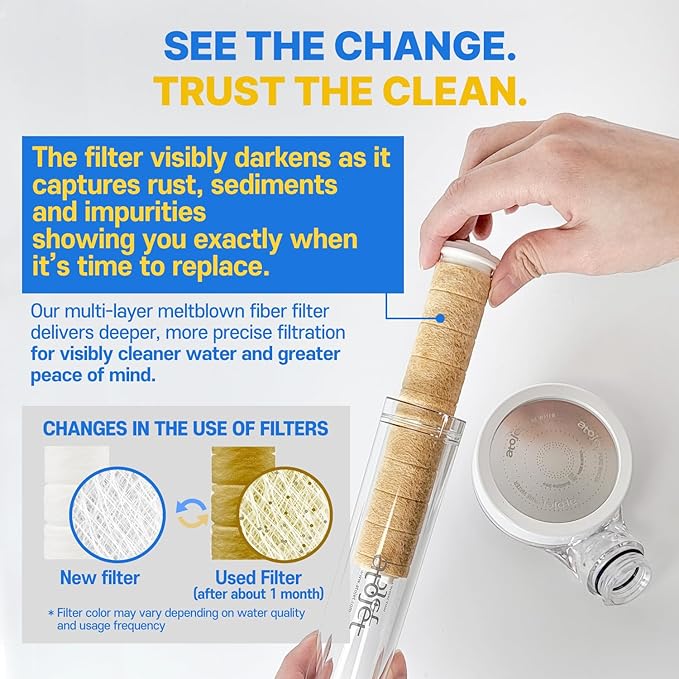Filter Showerhead Inspired By Korea's Beauty Culture | Carbon Composite Filter | Single 1 month Set (Hose, Mount, Teflon Tape, Wrench) (AJ8200MC-SET-SNG)