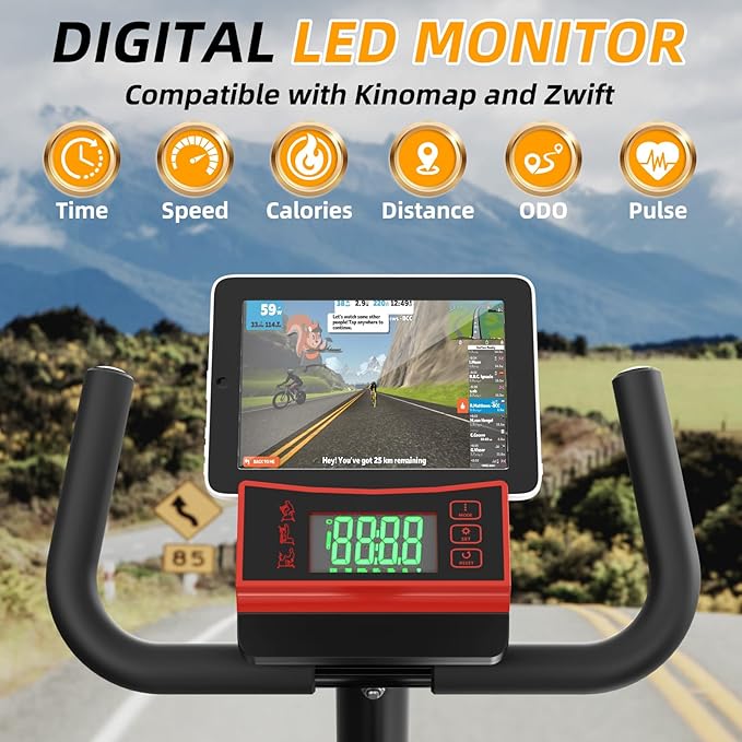 VANSWE Recumbent Exercise Bike for Adults Seniors - Recumbent Bikes for Home with Magnetic Resistance, Bluetooth and App Connectivity, Pulse Sensor-FlexoryFit